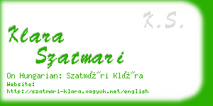 klara szatmari business card